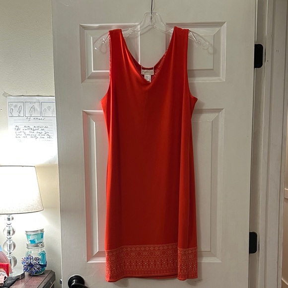 Vibrant Orange reversible shift Dress - Picture 5 of 6
